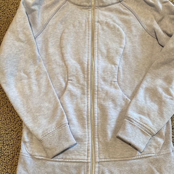 Lululemon Light Blue Heavy Zip Up Hoodie Jacket Size 6 in EUC - Picture 2 of 8